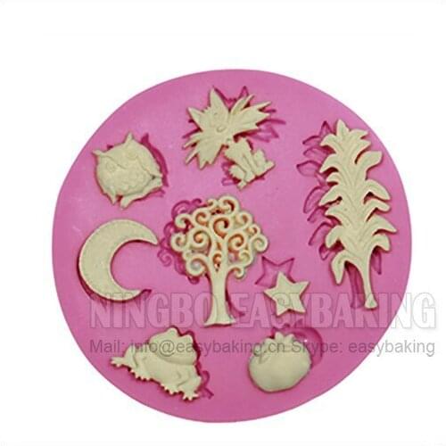 Vegetable Farm Animal Moon Stars Tree Silicone Mold Food Safe Silicone Cake Chocolate Resin Polymer Clay