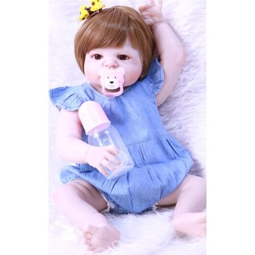 Bebe 55cm Full Body Silicone Reborn Baby Doll Toys Lifelike Baby-Reborn girl Doll Kids Child Birthday gift bonecas reborn