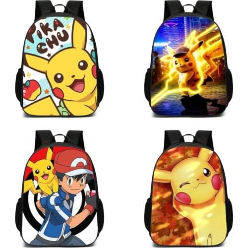 Anime Pokemon Go Game Backpack School Canvas Pikachu Teenagers Schoolbag Anime Rucksack Men Women School Bag for Kids