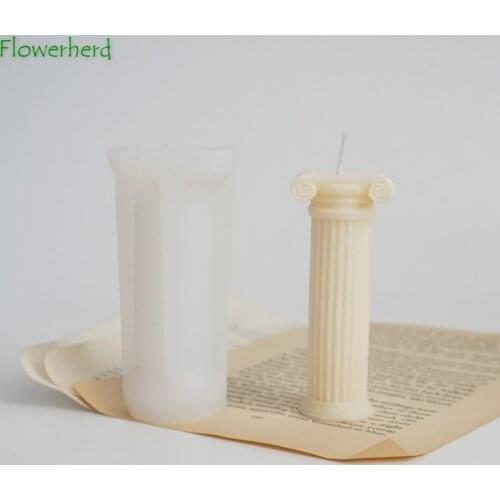 Handmade Roman Column Candle Silicone Mold DIY Simplicity European Style Aroma Resin Candle Mould Molds for Candle Making
