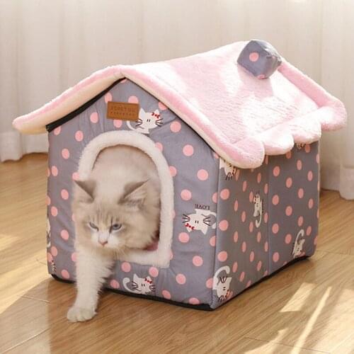 Foldable Dog House Pet Sleeping Bag Cat Bed for Puppy Kitten Cave Nest Cozy Removable Pet Mat Cushion Basket Pet Products
