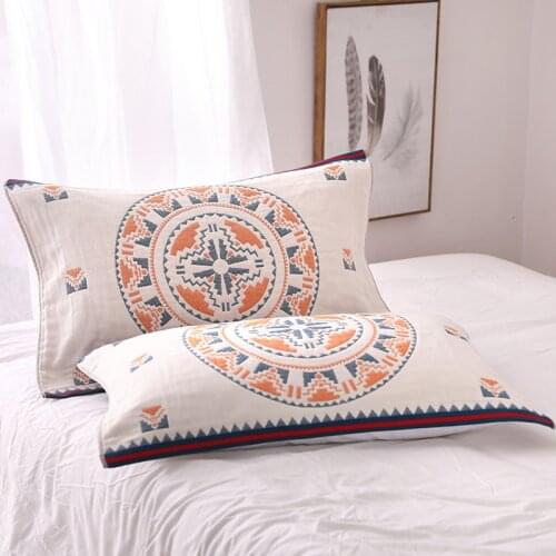 SLSHLYJ Special cotton gauze pillow towel a four-layer thick pillow towel for male and female students pillow towel Pillow cover