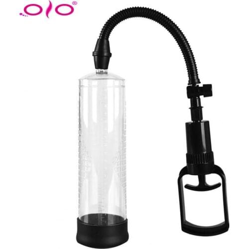 OLO Beginner Massager Cup Waterproof Penis Endurance Trainer Plastic Male Masturbator Pump + 4 Sleeves Sex Product for Adults
