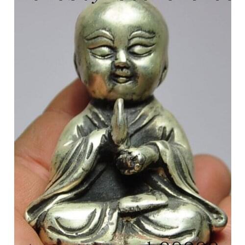 Tibet Buddhism silver Pray Young monk Monk The monk Buddhist monk buddha Statue