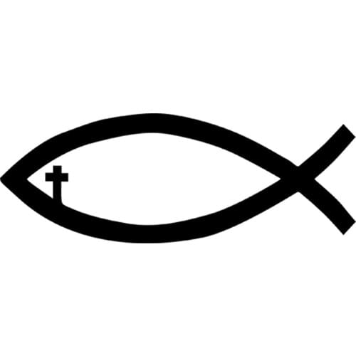 Jesus Fish Christian Cross Sticker Vinyl Decal Car Window Wall Bumper Xmas Gift Automobiles,18cm*6cm