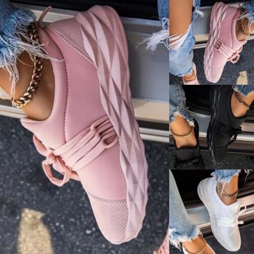 2021 Autumn Sneakers Women Casual Breathable Sport Shoes Lace Up Loafers Ladies White Sneakers Outdoor Walking Running Shoes New