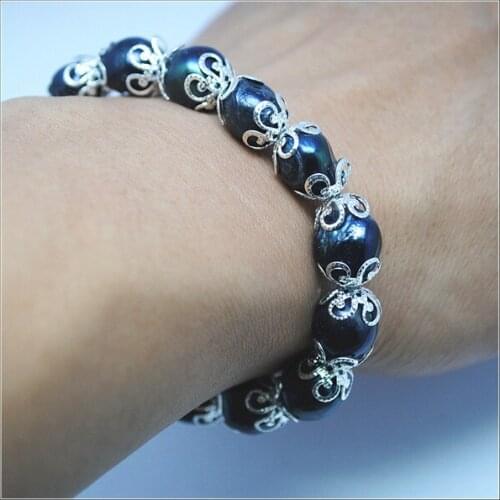 Black pearl bracelets womens bracelets size 11x13mm top fashion jewelry for ladies wear and party items new fashion