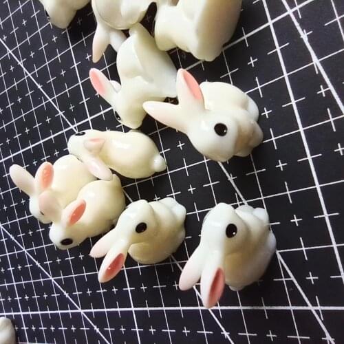 1pcs/lot resin solid long ear rabbit 18mm fairy garden gnome moss terrarium decor crafts bonsai home DIY A108-7