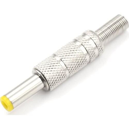 1Pc Male Plug Jack Adapter Connector Plug 12V Metal 5.5*2.5mm DC Power