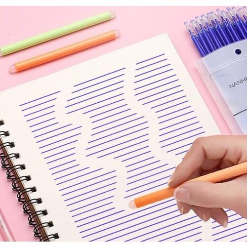 100pcs/bag of Magic Erasable Gel Pen Refill Needle 0.5mm Black/blue Ink Erasable Pen Free 1 Set of Office and School Supplies
