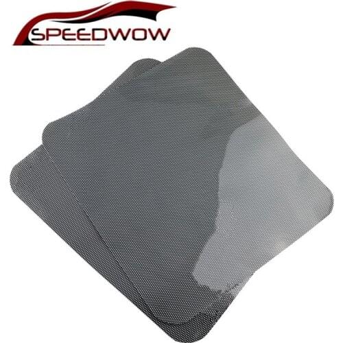 SPEEDWOW 2pcs Black Grid Pattern Car Window Sticker UV Sticker Sun-shading Sunscreen Film Sticker Car Styling Auto Supplies