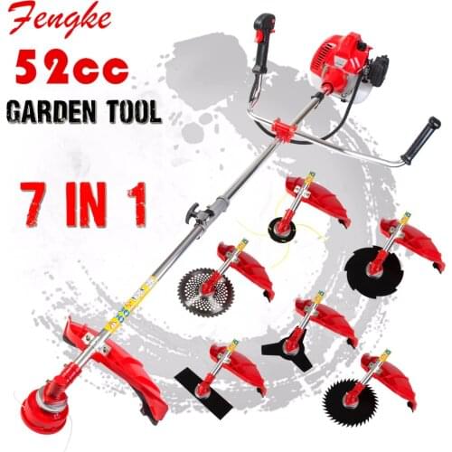 2020 Professional quality 7 in 1 Grass cutter with 52cc Engine Multi Brush cutter Petrol strimmer Tree Pruner factory selling