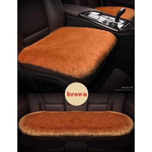 3PCS/SET Car Seat Cover Natural Sheepskin Faux Fur Long Simple Warm Winter Car Seat Cushion Fur Plush Universal Size 5 Colors