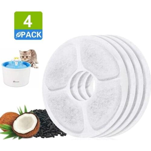 4PCS Activated Carbon Filter for Automatic Cat Dog Fountain Water Feeder Replacement Drinking Machine Filter Core Accessories