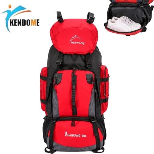 90L Mens Outdoor Sports Hiking Backpack Waterproof Mountaineering Bag High Capacity Travel Bag Rucksack Climbing 2021