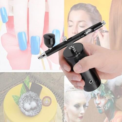 Airbrush Compressor Kit Home Use Electric Spray Paint Gun Professional Dual Action Pen Diy Nail Art Design MakeUp Pneumatic Tool