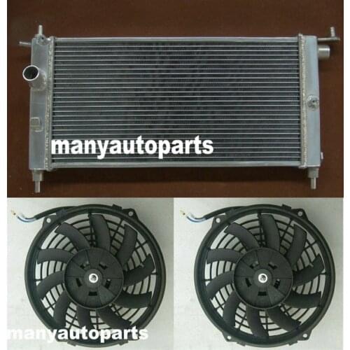 Aluminum radiator+two fans for Opel Vauxhall Corsa GSi Turbo C20XE Manual 1993-1999 94 95 96 97 98 99