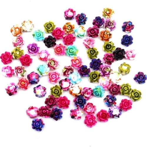 100Pcs Resin Flowers For Nail Art Rhinestones Decorations Crafts Flatback Cabochon Embellishments For Scrapbooking Accessories