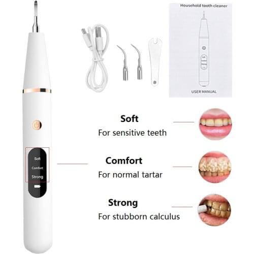 Dental Scaler Ultrasonic Electric Tartar Remover Whitening Teeth Cleaner Tooth Stain Removal Household Dental Calculus Remover