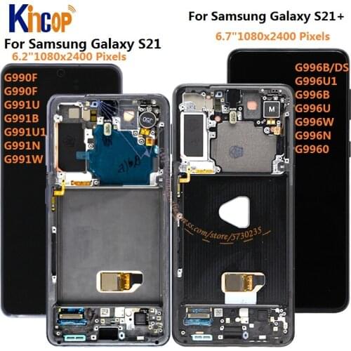 For Samsung Galaxy S21 Lcd G991 G990F/DS with Frame Display Touch Screen Digitizer For Samsung s21 Plus LCD G996 G9960 G996F