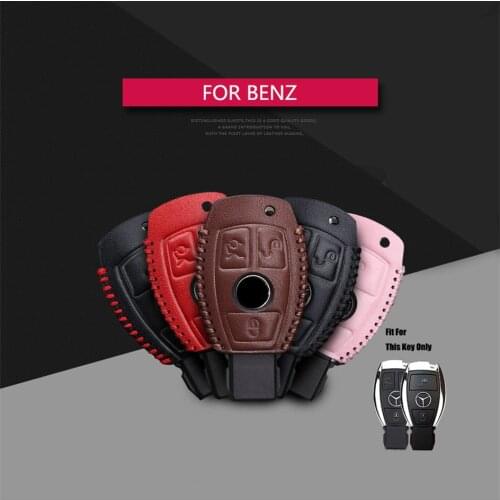 Best Sale Leather Car Key Case Cover For Mercedes Benz Accessories W204 W203 W205 Key Holder Key Parts Skin Shell