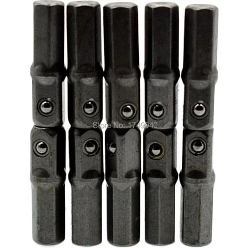10 Piece Socket Bit Adapter Converter Set 1/4" Hex Shank Impact Drill Drive to 1/4" Square Drive Socket Adapter Tools 25mm Long