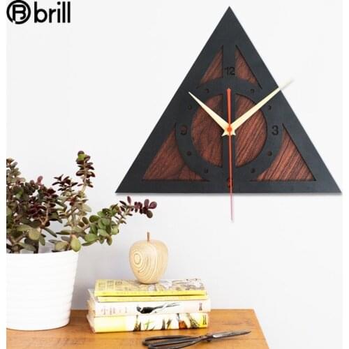 3d Black Wall Clock Vintage Triangle Bedroom Shabby Chic Pole Pendule Mural Kitchen Wall Watches Home Decor Living Room Horloge