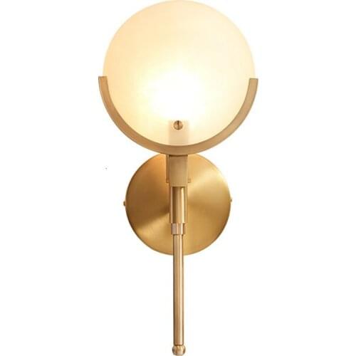 Wall sconce lighting modern style copper lamp with round shade for hotel restaurant deco maison wall light fixture