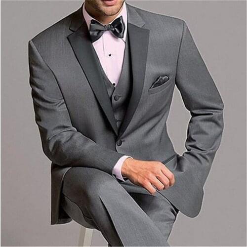 New Men’s Suit Smolking Noivo Terno Slim Fit Easculino Evening Suits For Men men suit 3 pieces lapel (coat+pants+vest )
