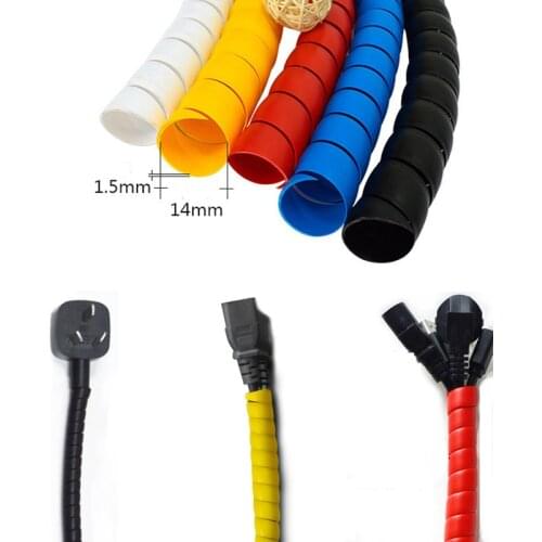 2M 8mm/10mm/14m New Spiral Wrap Sleeving Tube Flame Retardant Cable Protective Sleeve Band Winding Pipe Wire Sleeves