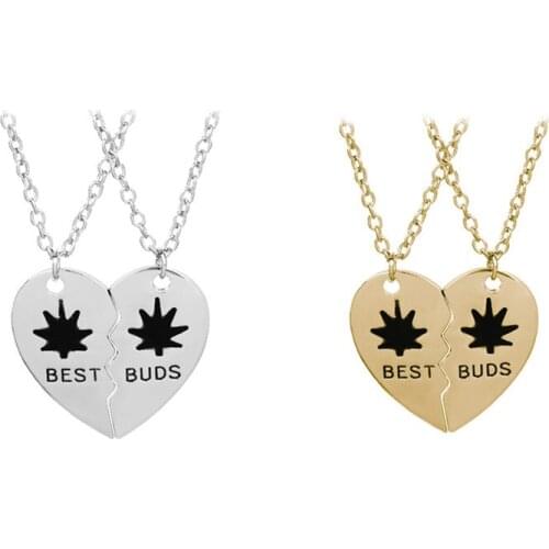 Wholesale 20sets/lot Fashion BEST BUDS Best Friends 2 Parts Loving Stitching Necklace With Gold/Silver Plated