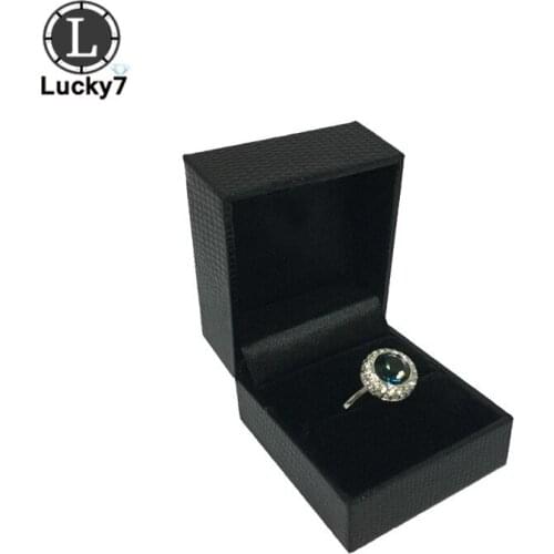 Wholesale Black PU Leather Jewelry Display Box Ring Boxes Foldable Case For Wedding Ring Packaging Gift Box 5*4.5*3.5cm