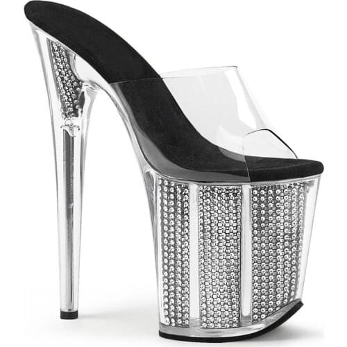 The latest in 2020, sequined platform, model stage slippers, 8 inch sexy nightclub slippers 20 cm