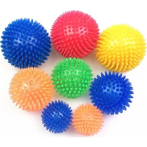 3-color Rubber Dog Chew Ball Bite Resistant Pet Toy Soft Thorn Molar Tooth Cleaning Supplies Sound Dog Ball Cat Ball Puppy Toy