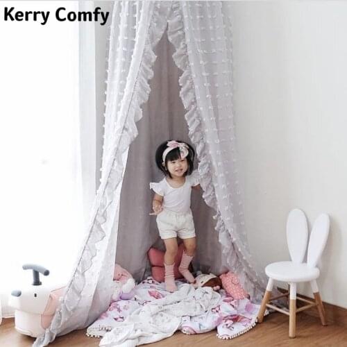 Kids Baby Crib Bed Tent Hung Dome Mosquito Net Ruffle Lace Princess Canopy Bed Baby Girl Room Decor Kids Bed Canopy Frame