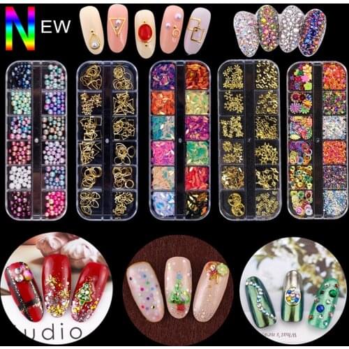 Multi-style Nail Rhinestones 3D Crystal Clear Nail Stones DIY Manicure Nail Art Decorations Colourful Nails Art Glitter Flakes