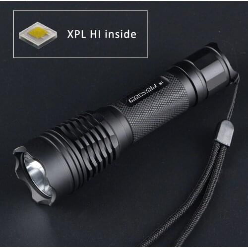 Convoy M1 Cree XPL HI LED, DTP plate, 7135*8 biscotti, smooth reflector,18650 flashlight ,Torch