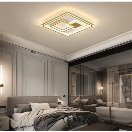 LED Ceiling Living Room Light Lightweight and Fashionable Rectangular Ceiling Lamp Bedroom Lighting Dimming Study Chandelier