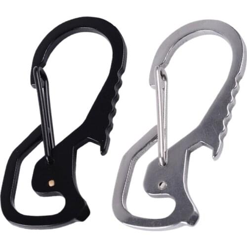 1PC Stainless Steel Carabiner Outdoor Backpack Camping Climbing Booms Hook Keychain Lock Buckle Snap Clip Tools