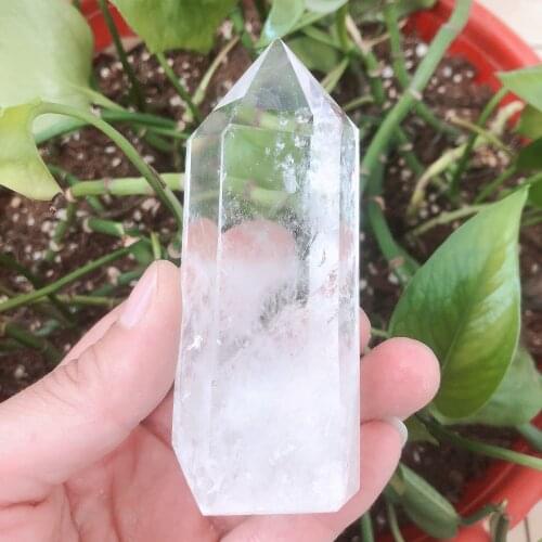 1pc Natural Crystals White Clear Quartz Tower Energy Reiki Stones Room Home Office Aquarium Decoration Accessories Gemstone