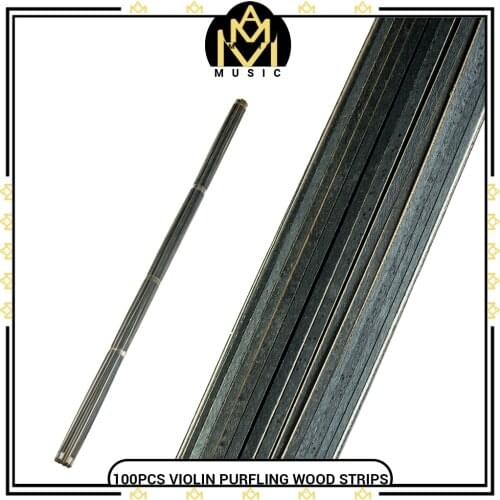 100PCS Maple Wood Violin Purfling Black White Wood Strips Violin Luthier Inlay Material Handamde Violin Use For Top & Back 1.3mm