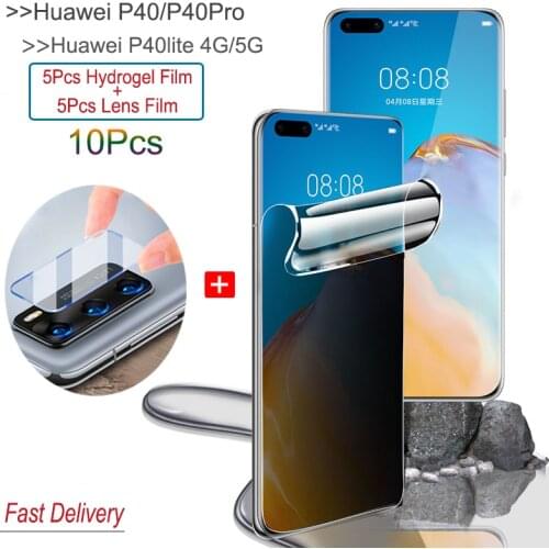 10in1 Hydrogel Film + Camera Film on Huawei P40 Pro,Sensitive Film P40 lite E 5G HD Screen Protector P40Pro+ P40 lite Soft Glass
