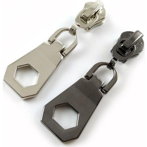 20pcs/lot, High Quality Hollowed-out Hexagon Shape 5# Zipper Slider for Metal Resin Nylon Zipper