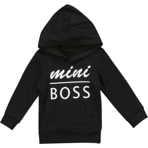 2017 Casual Cotton Kid Boy Girls Long Sleeve Letter Sweater jacket cap Outfits Clothes Size 2-6T