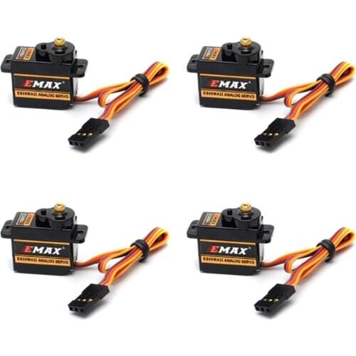 4pcs EMAX ES08MA II cw/ccw rotation Mini Metal Gear Analog Servo 12g/ 2.0kg/ 0.12 Sec Mg90S