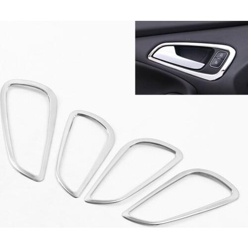 4 Pcs Silver/Blue Car Inner Door Handle Protector Decoration Cover Stainless Modification Trim For Ford Focus 4 MK4 2014-2017