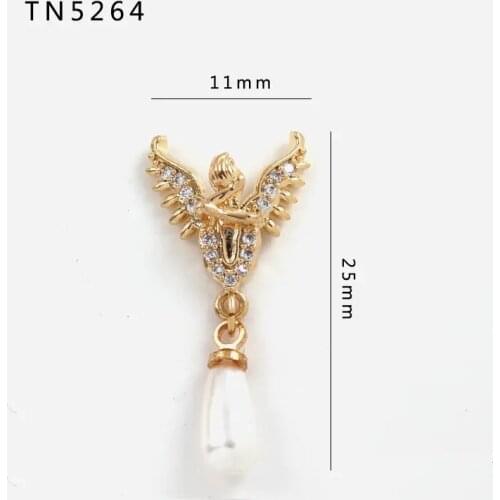 5pcs TN5264 Wings Pendant Alloy Zircon Nail Art Crystal nail jewelry Rhinestone nails accessories supplies decorations charms
