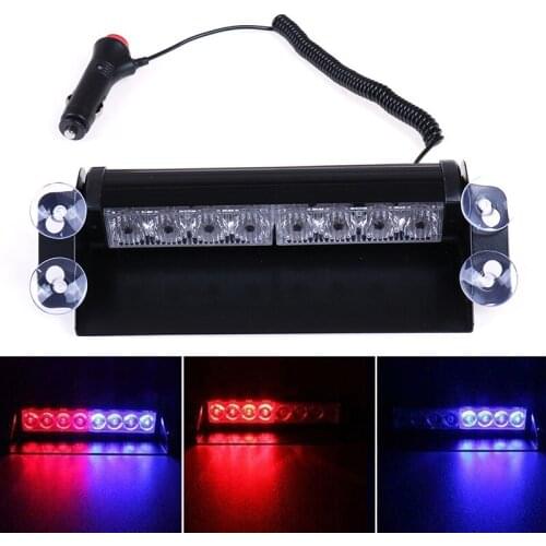8 LED Car Truck Emergency Flasher Dash Strobe Warning Light 12V Day Running Flash Led Police Lights Red Blue 1PC