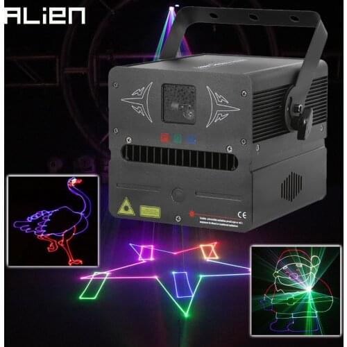 ALIEN 1W RGB SD Card DMX 512 Animation PRO Stage Laser Scanner Lighting Projector Disco DJ Party Wedding Club Bar Effect
