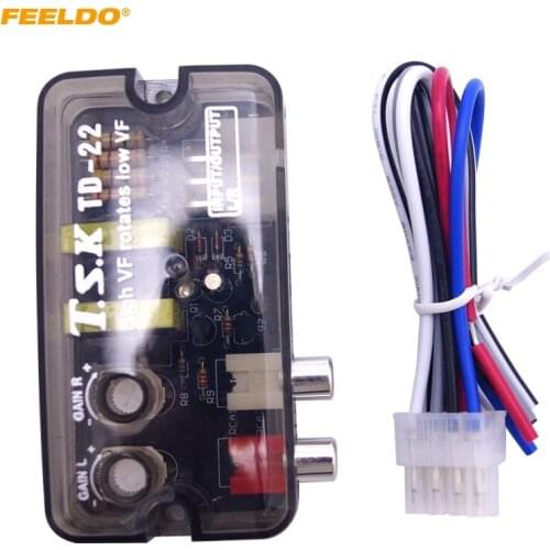 FEELDO 12V RCA Auto Car Stereo Audio Speaker Level Converter High VF Rotates Low VF Converter #HQ1588